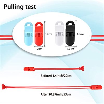 Silicone Hearing Aid Retention Clip for BTE- Binaural (4 / pk) Multi-Color (Red, White, Black, Cyan)